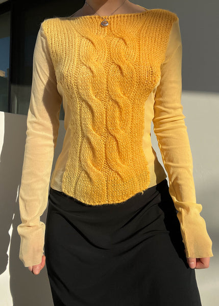Sunshine Mesh & Knit Top (M)