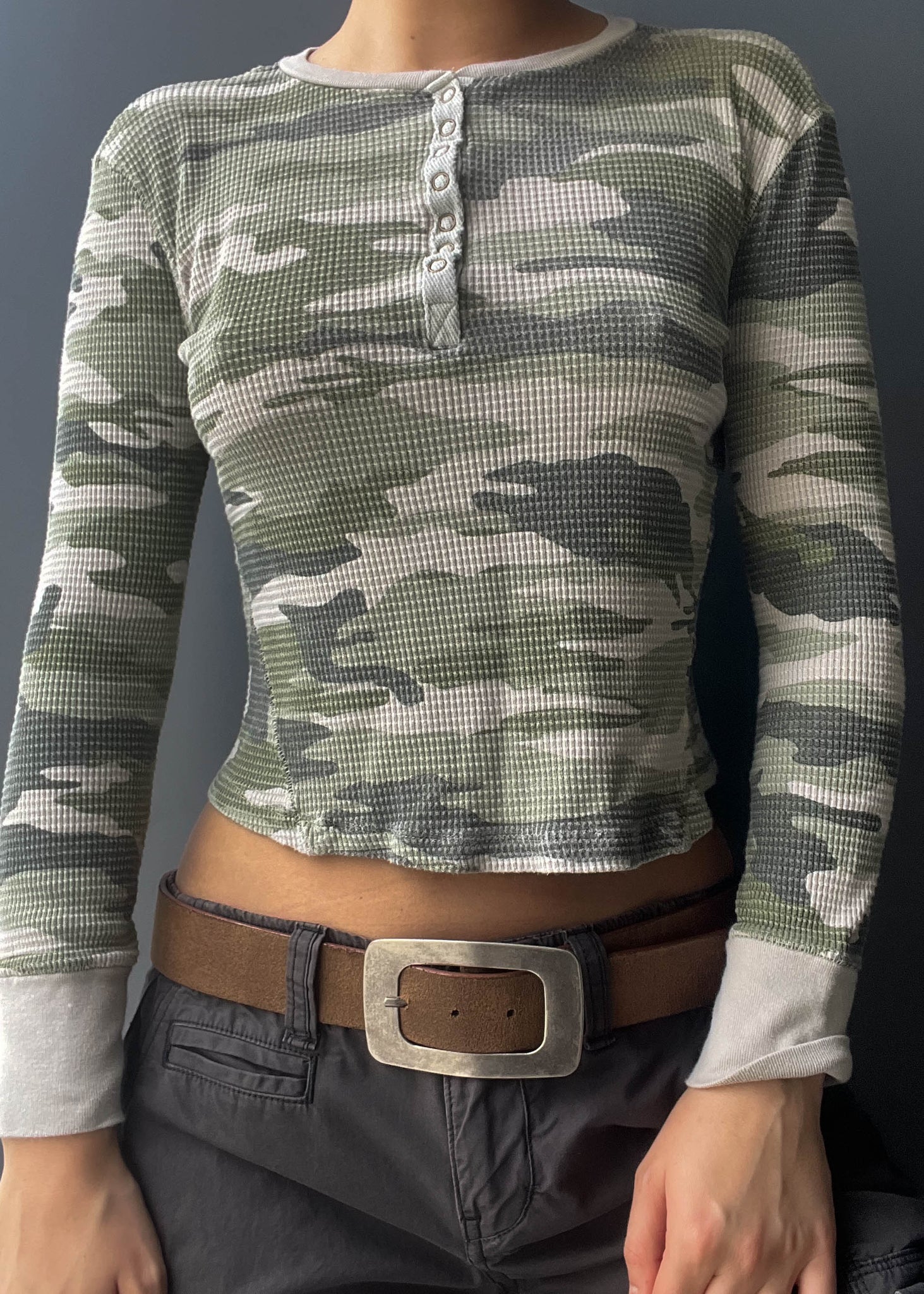 Camo Snap Henley (S)
