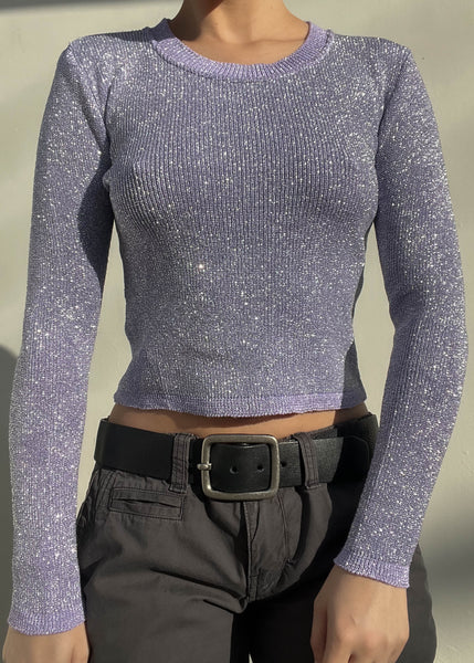 80's Lavender Sparkle Knit (S)