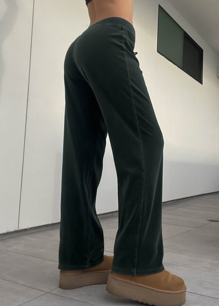 Dark Green Velour Lounge Pants (S)