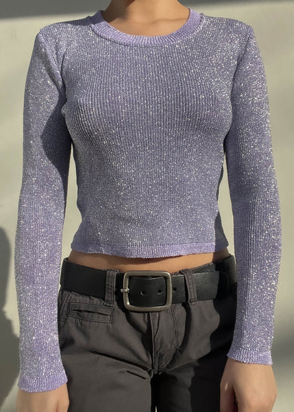 80's Lavender Sparkle Knit (S)