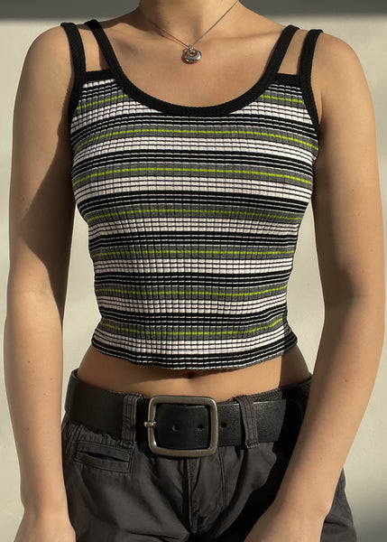 90's Double Strap Striped Tank (S)