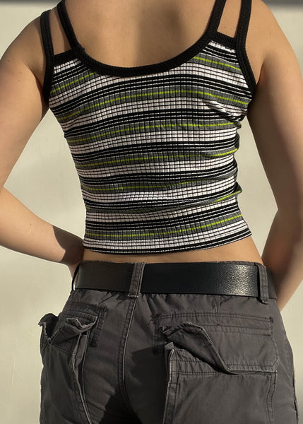 90's Double Strap Striped Tank (S)