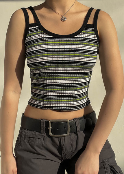 90's Double Strap Striped Tank (S)