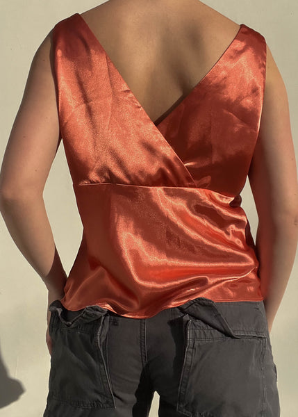 Burnt Orange Silky Tank (L)