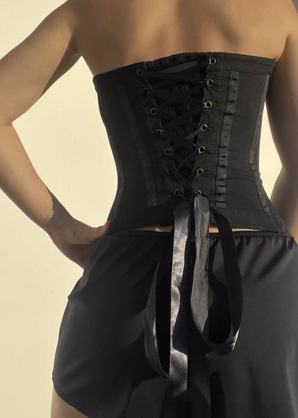 Y2k Black Strapless Corset (S)