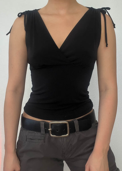 Y2k Shoulder Tie Tank (S)