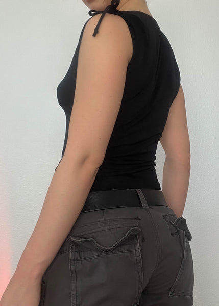 Y2k Shoulder Tie Tank (S)