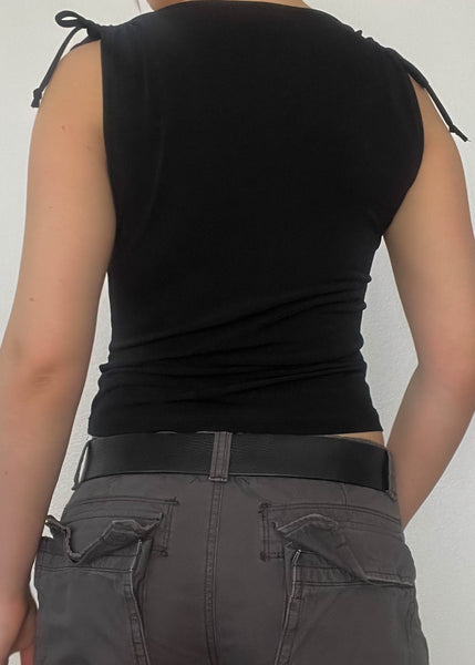 Y2k Shoulder Tie Tank (S)