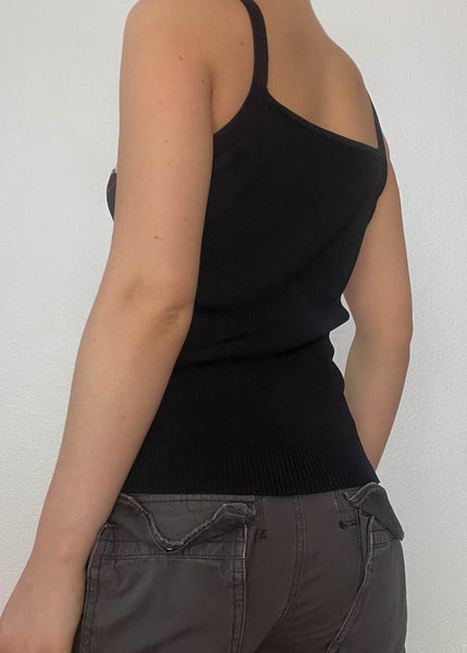 90's Floral Embroidered Knit Tank (S)