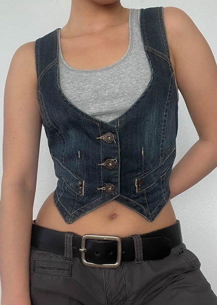 Zuri Dark Denim Vest (M/L)
