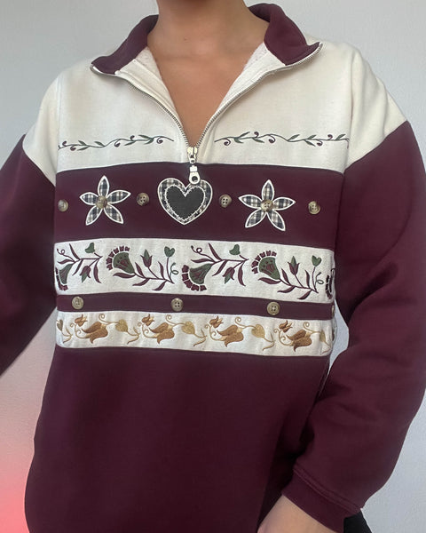 90's Ivy Heart Sweatshirt (M)