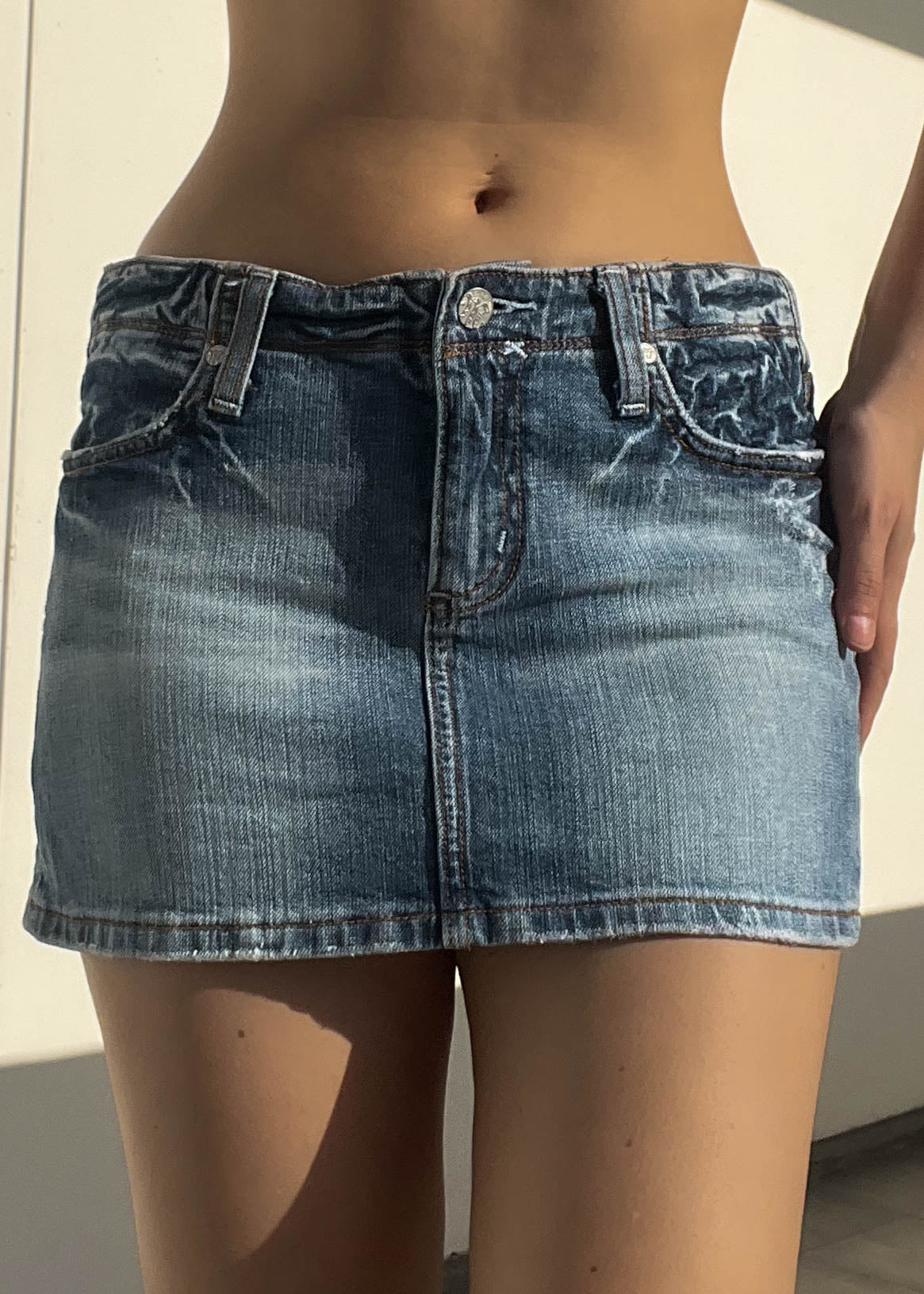 Y2k Denim Mini Skirt (S/M)