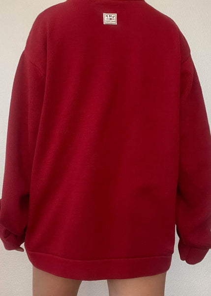 90's Red Tommy Flag Knit (XL)
