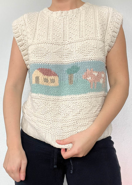 80's Pastel Farm Sweater Vest (M-L)