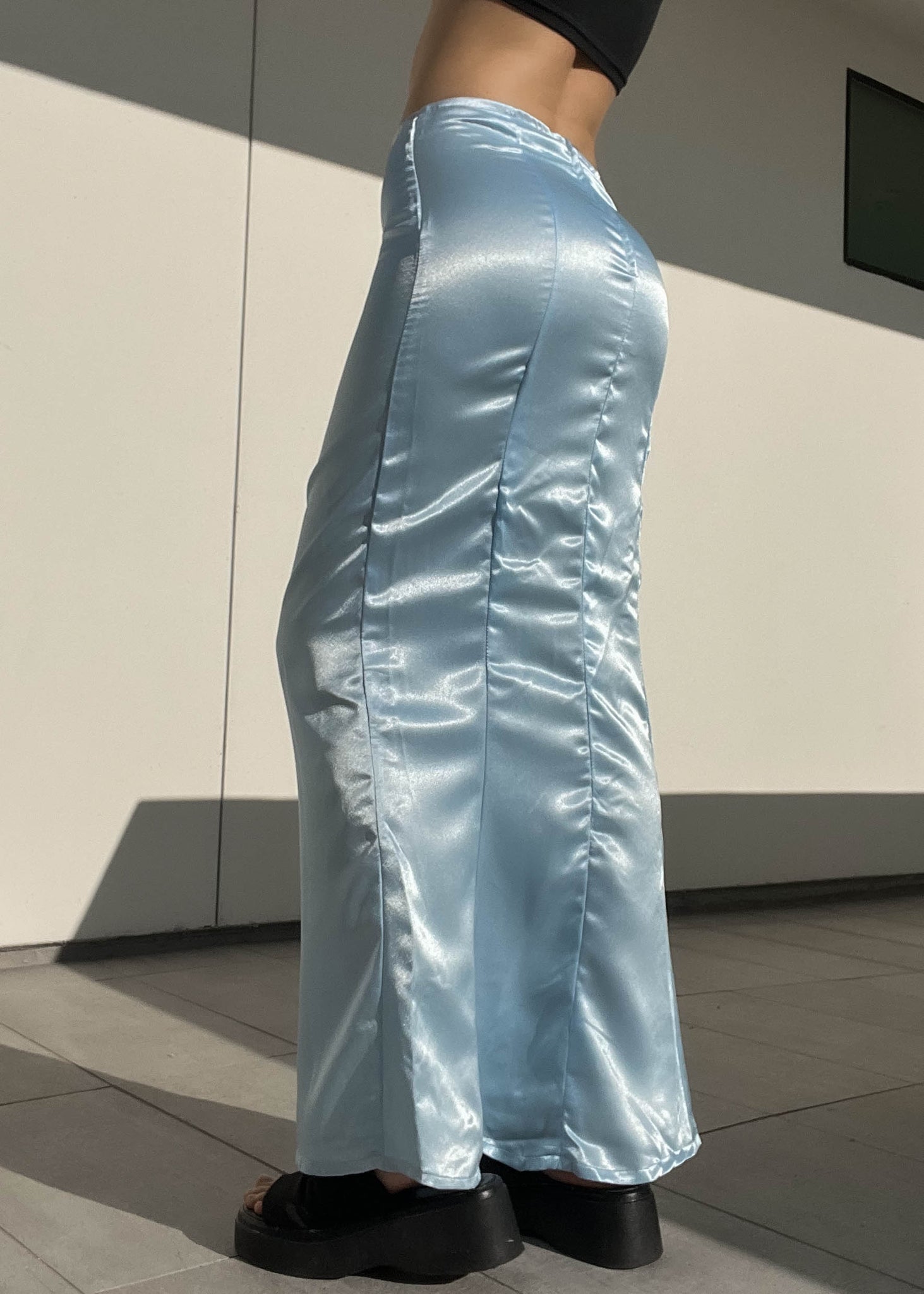 90's Baby Blue Silky Maxi (S)