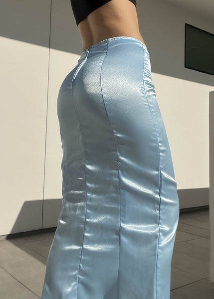 90's Baby Blue Silky Maxi (S)