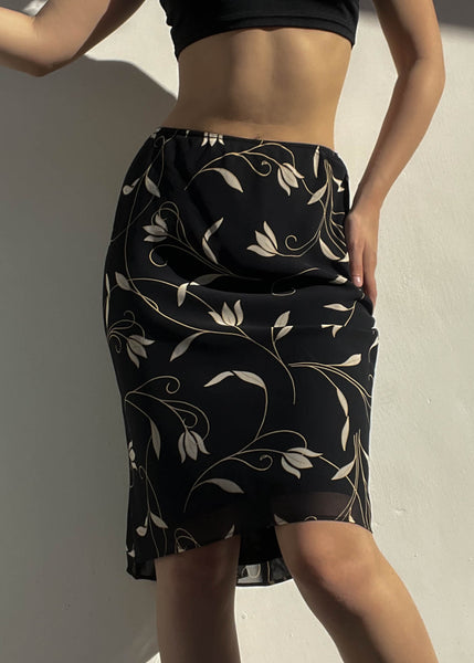 Tulip Print Midi Skirt (S)