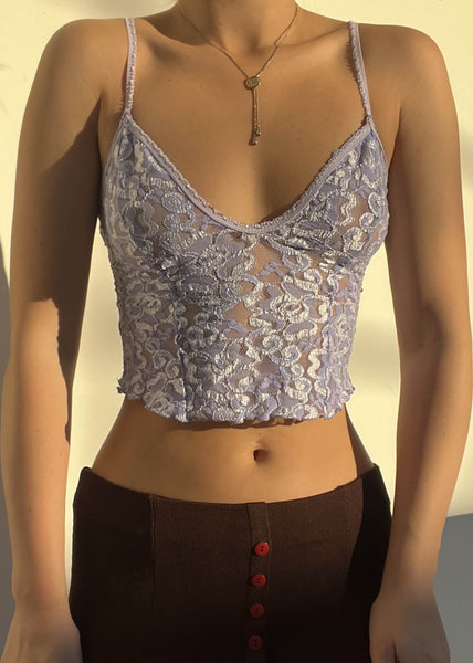 Y2k Periwinkle Lace Tank (S)