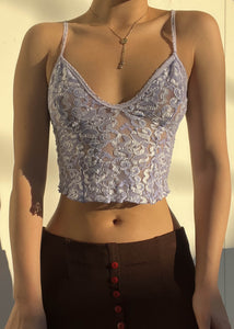 Y2k Periwinkle Lace Tank (S)