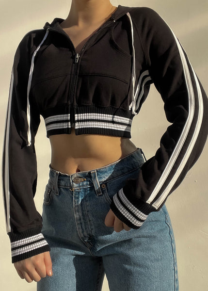 Bebe Crop Hoodie Jacket (S)