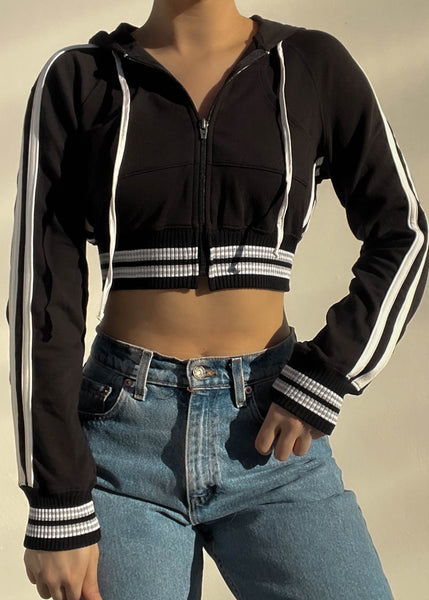 Bebe Crop Hoodie Jacket (S)