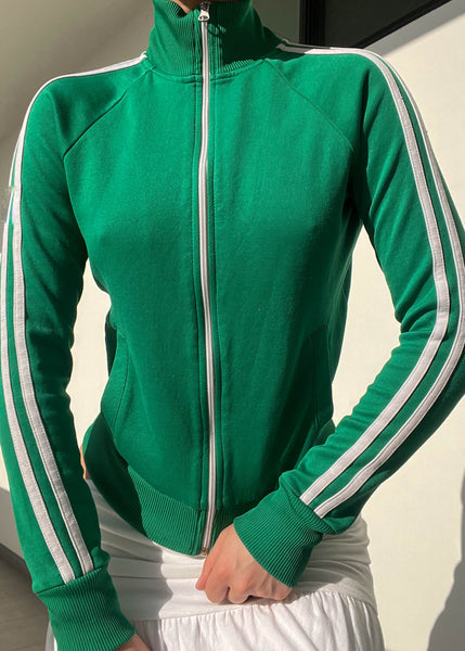 Green & White Sporty Track Jacket (S)