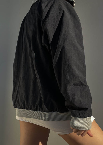 90's Black & Gray Bomber (M-L)