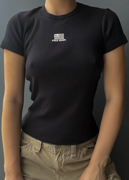 Black Polo Jeans Baby Tee (S-M)