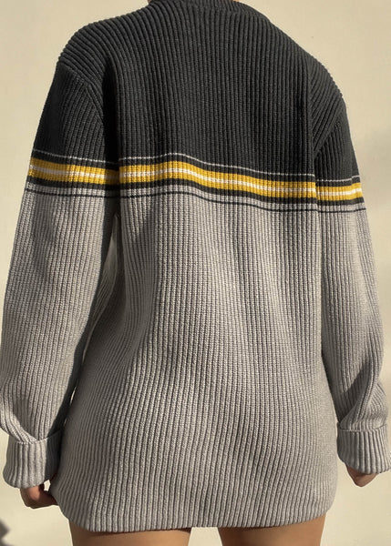 Y2k Gray & Yellow Sweater (L)