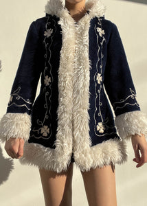 Izzy 60's Fur Trim Coat (S)