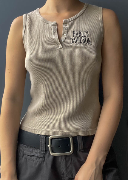 90's Beige Harley Tank (S)