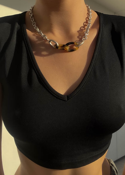 90's Tortoise Shell Chain Choker