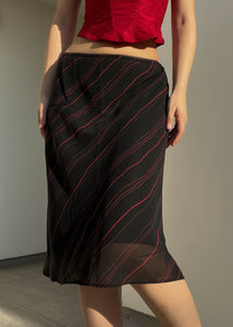 Y2k Red & Black Striped Midi (S-M)