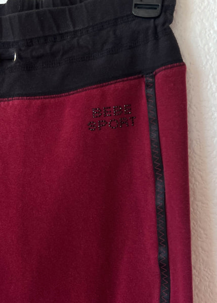Y2k Burgundy Bebe Pants (XS)