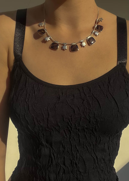 90’s Tortoise Shell & Star Charm Necklace