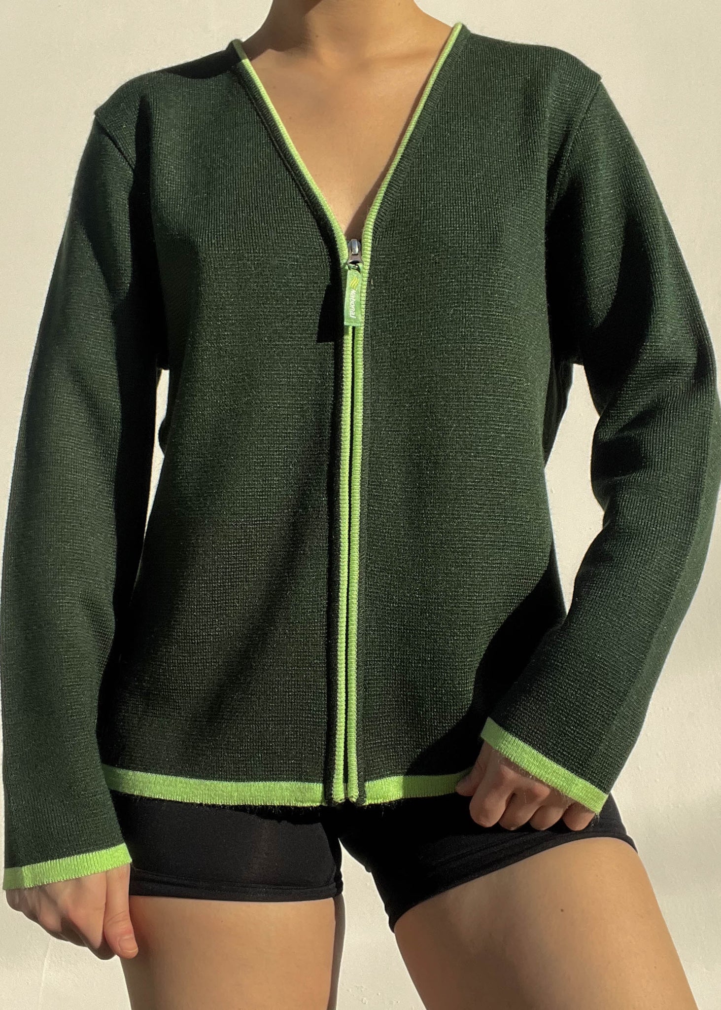 80's Double Green Knit Jacket (S/M)