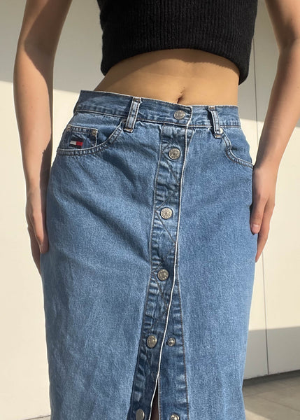 90’s Denim Tommy Maxi Skirt (S)