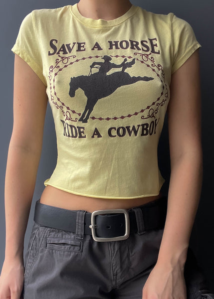 Save a Horse Y2k Baby Tee (S)