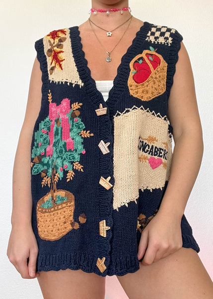 80's Apple Blossom Sweater Vest (XL)