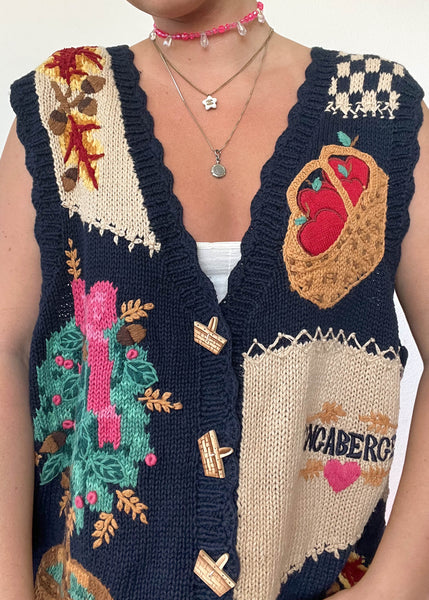 80's Apple Blossom Sweater Vest (XL)