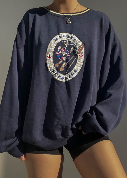 Navy Nautical Sweatshirt (XL)