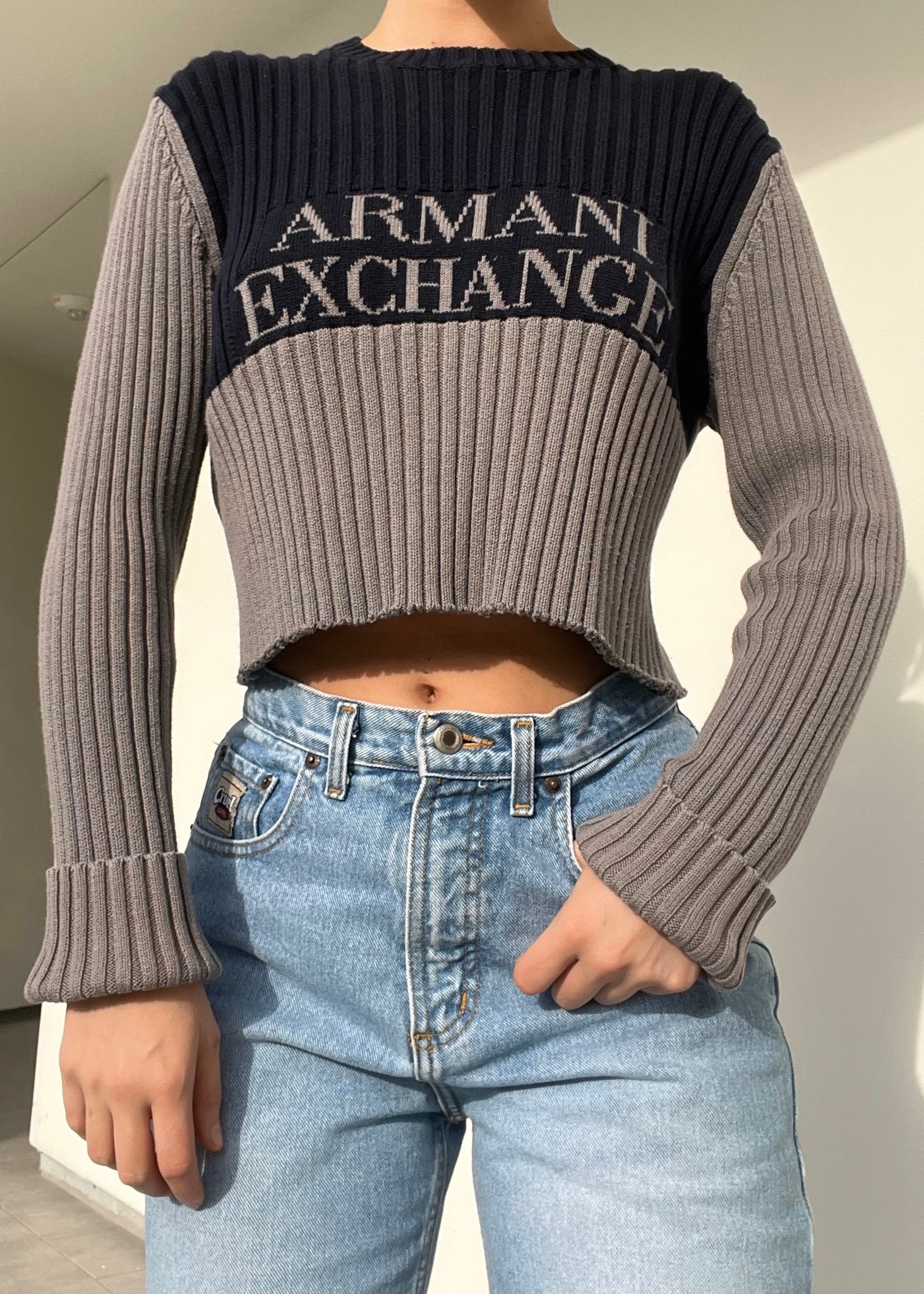 Y2k Armani Ribbed Sweater (M-L)