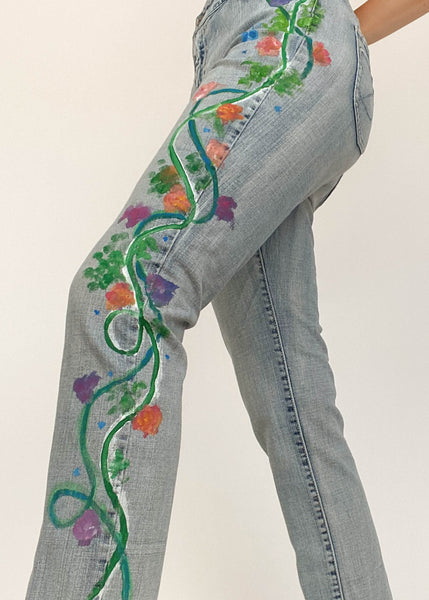 Flora Hand Painted Jeans