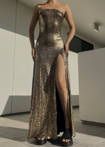 90's Golden Goddess Gown (S)