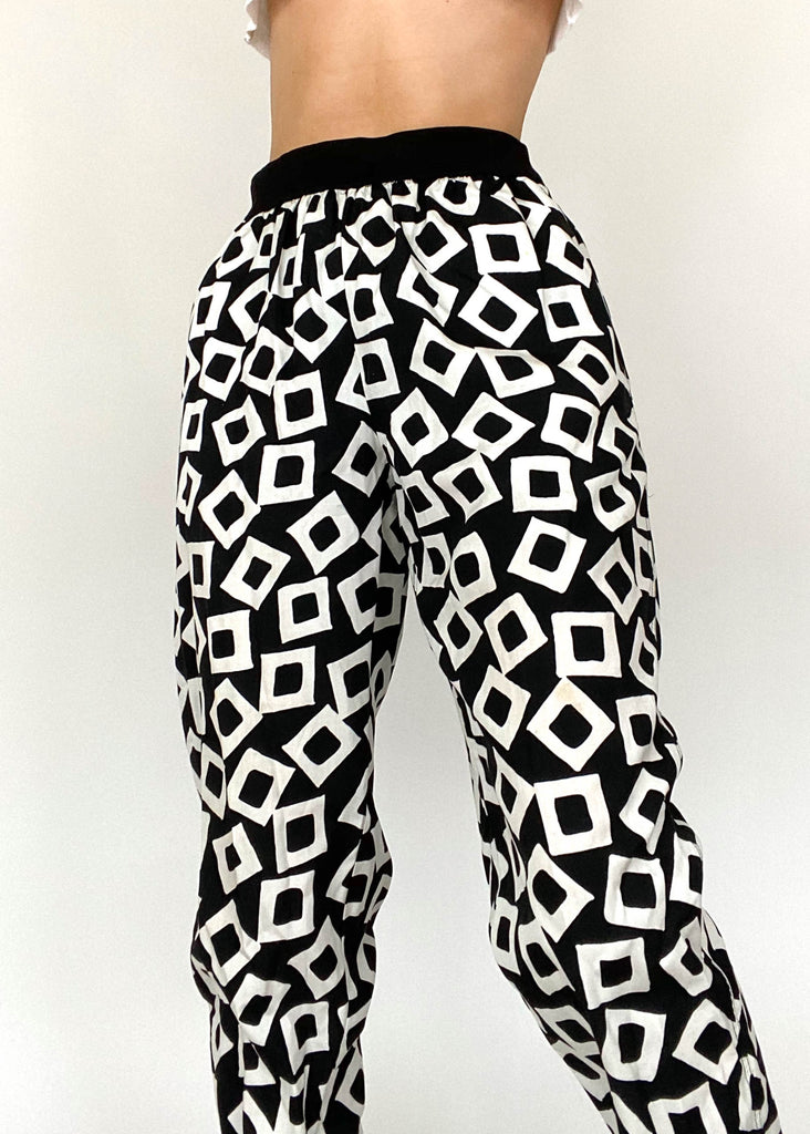 Pants With Square Pattern 80's Square Print Pants – Retro and Groovy