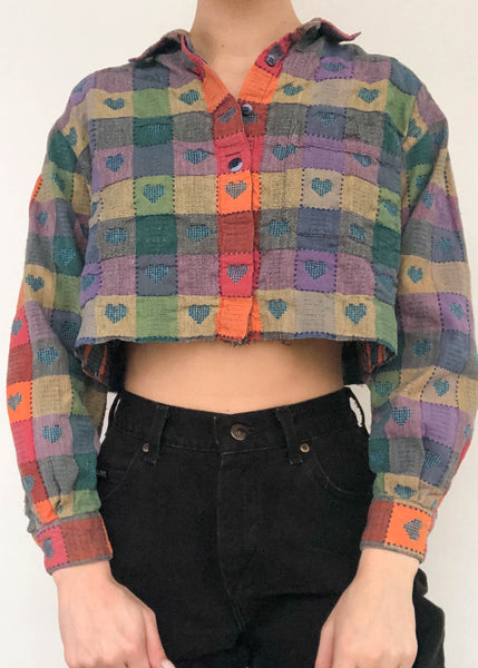 Rainbow Hearts Flannel