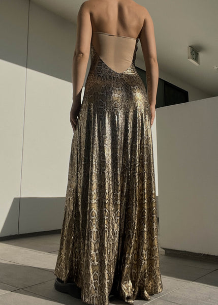 90's Golden Goddess Gown (S)