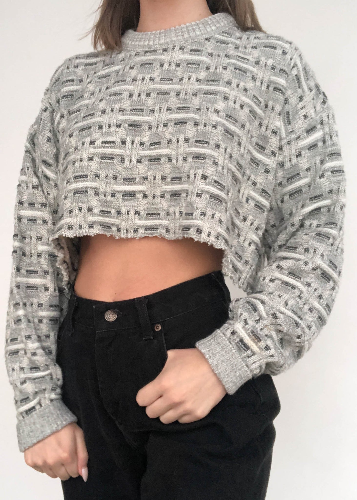 Gray Weave Sweater