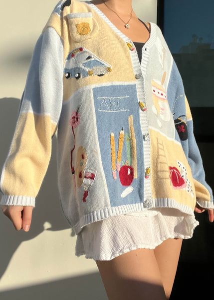 90's Pastel Community Cardigan (L)